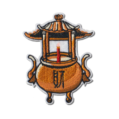 香炉 Hi ニーハオ ワッペン ステッカー｜Hi你好 香爐 刺繡貼紙