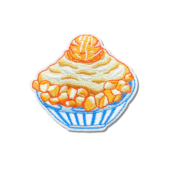 台湾名物・マンゴーかき氷 Hi ニーハオ ワッペン ステッカー｜Hi你好 芒果冰 刺繡貼紙