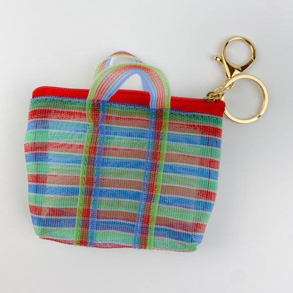 台湾 漁師網 ナイロンバッグ 小銭入り キーホルダー｜迷你茄芷袋 零錢包 鑰匙圈