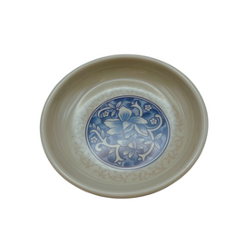 台湾レトロ メラミン製 豆皿（醤油皿）花柄｜台灣路邊攤用 美耐皿醬油碟 藍花紋