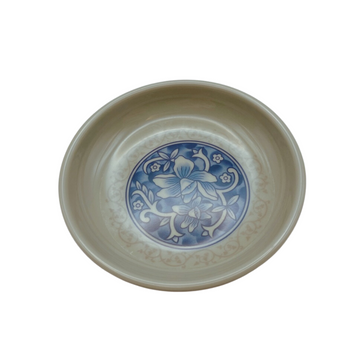 台湾レトロ メラミン製 豆皿（醤油皿）花柄｜台灣路邊攤用 美耐皿醬油碟 藍花紋