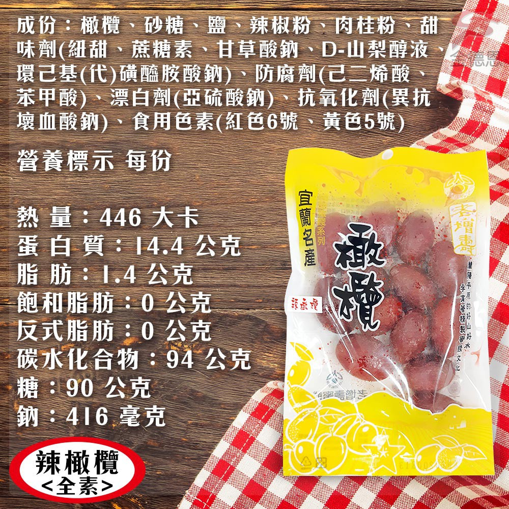 宜蘭名物 老増寿 スパイシー オリーブ（カンラン）｜ 老增壽 辣橄欖 170g | Taiwan Love 台湾商品専門店