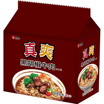 〈5食入〉維力 真爽 ブラックペッパー 牛肉風味ラーメン｜真爽 黑胡椒牛肉 風味麵｜5個パック｜80gx5