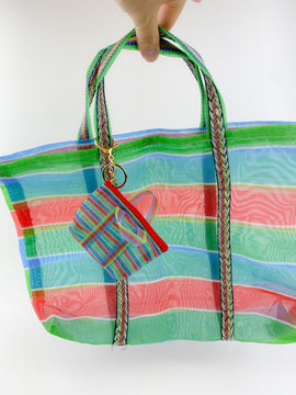 台湾 漁師網 ナイロンバッグ 小銭入り キーホルダー｜迷你茄芷袋 零錢包 鑰匙圈