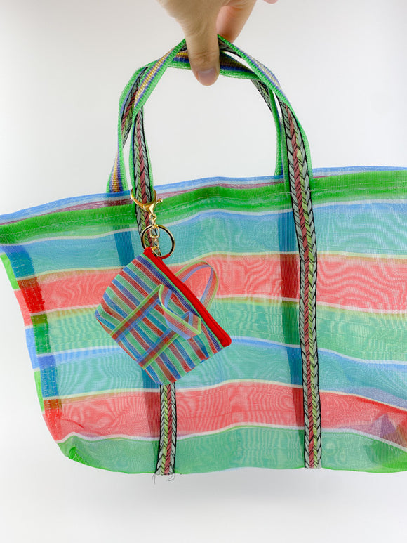 台湾 漁師網 ナイロンバッグ 小銭入り キーホルダー｜迷你茄芷袋 零錢包 鑰匙圈