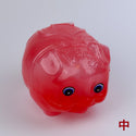 台湾の縁起物 子豚の貯金箱（中）｜カラー：ピンク・ブルー・ゴールド（半透明）｜古早味台灣豬公撲滿 半透明 紅・藍・金黃色