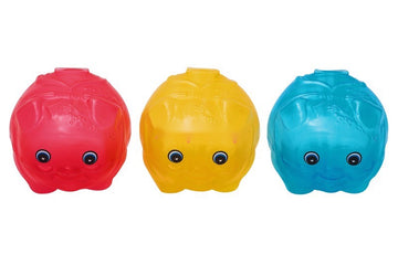 台湾の縁起物 子豚の貯金箱（中）｜カラー：ピンク・ブルー・ゴールド（半透明）｜古早味台灣豬公撲滿 半透明 紅・藍・金黃色