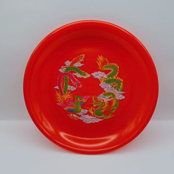 台湾レトロ お参り用竜鳳プレート 花柄｜台灣 拜拜用 龍鳳盤