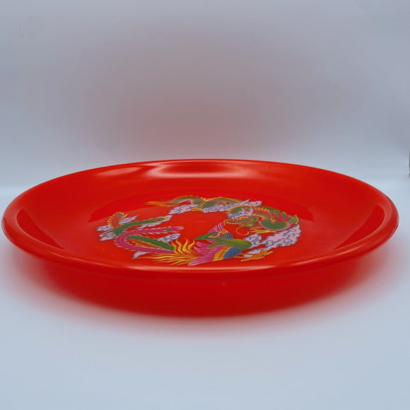 台湾レトロ お参り用竜鳳プレート 花柄｜台灣 拜拜用 龍鳳盤