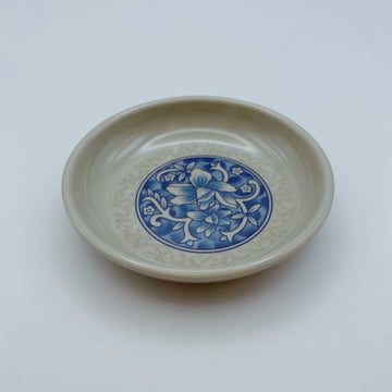 台湾レトロ メラミン製 豆皿（醤油皿）花柄｜台灣路邊攤用 美耐皿醬油碟 藍花紋