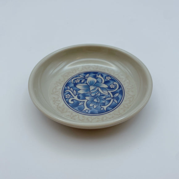 台湾レトロ メラミン製 豆皿（醤油皿）花柄｜台灣路邊攤用 美耐皿醬油碟 藍花紋