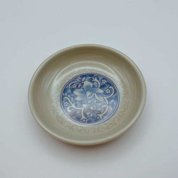 台湾レトロ メラミン製 豆皿（醤油皿）花柄｜台灣路邊攤用 美耐皿醬油碟 藍花紋
