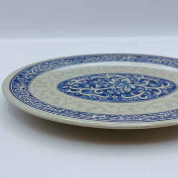 台湾レトロ メラミン製 冷菜用楕円皿 花柄｜台灣路邊攤用 美耐皿腰只盤 藍花紋