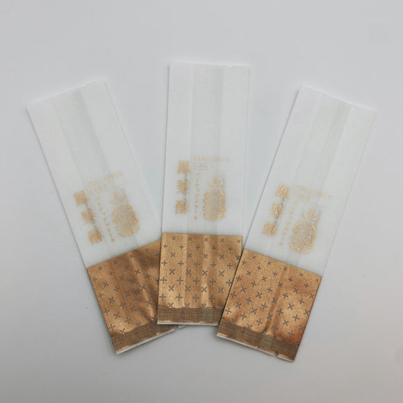 台湾 パイナップルケーキ専用 ラッピング袋 10枚セット｜台灣 鳳梨酥袋（鳳梨酥・中日文） 10個入