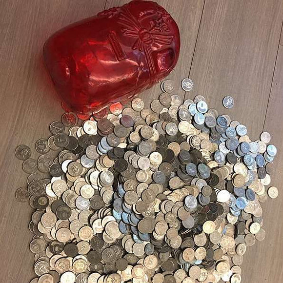 台湾の縁起物 子豚の貯金箱（小）｜カラー：レッド・ブルー・ゴールド（透明）｜古早味台灣豬公撲滿 透明 紅・藍・金黃色