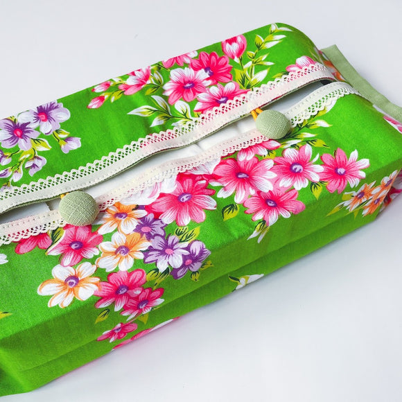 Hakka Rainy 客家花布 ボックスティッシュケース｜花布面紙盒套｜台湾花布