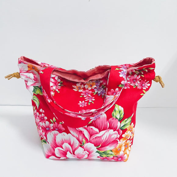 Hakka Rainy 客家花布 巾着バッグ（ランチバッグ）｜手提束口袋（便當袋）｜台湾花布