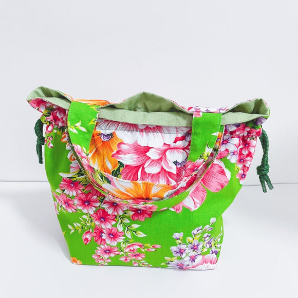 Hakka Rainy 客家花布 巾着バッグ（ランチバッグ）｜手提束口袋（便當袋）｜台湾花布