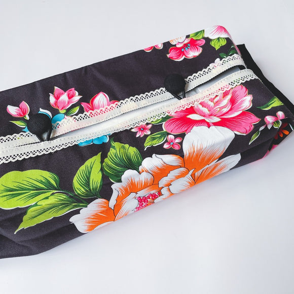 Hakka Rainy 客家花布 ボックスティッシュケース｜花布面紙盒套｜台湾花布