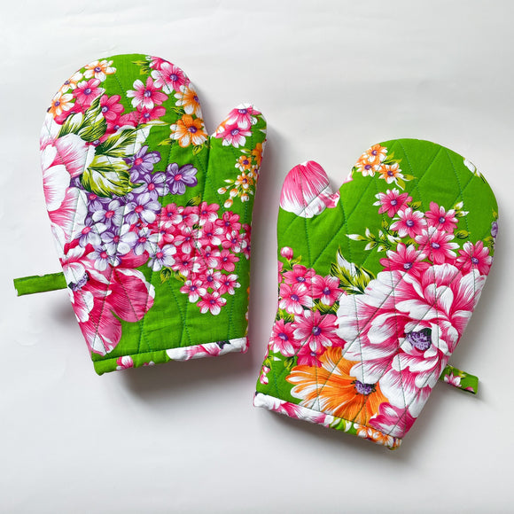 Hakka Rainy 客家花布 キッチンミトン（オーブンミット）｜花布耐熱手套｜台湾花布