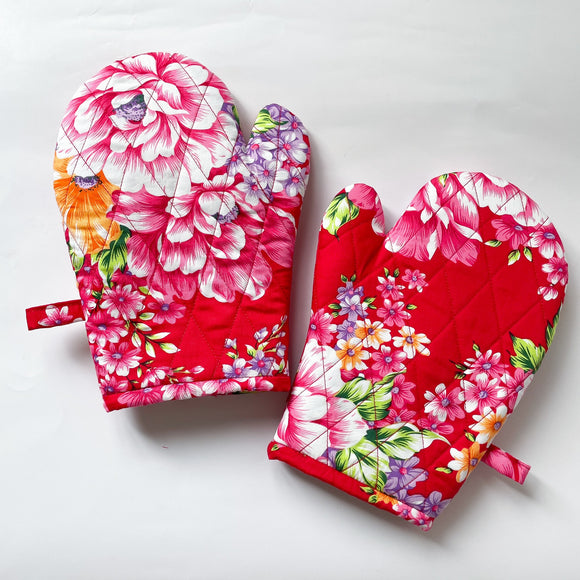 Hakka Rainy 客家花布 キッチンミトン（オーブンミット）｜花布耐熱手套｜台湾花布