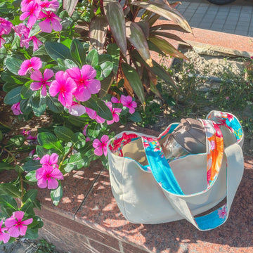 Hakka Rainy 客家花布 ランチバッグ（トートバッグ）｜午餐便當袋（小帆布手提包）｜台湾花布