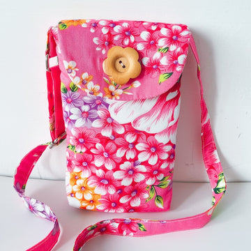 Hakka Rainy 客家花布 スマホショルダーバッグ（サコッシュ）｜手機肩背包｜台湾花布