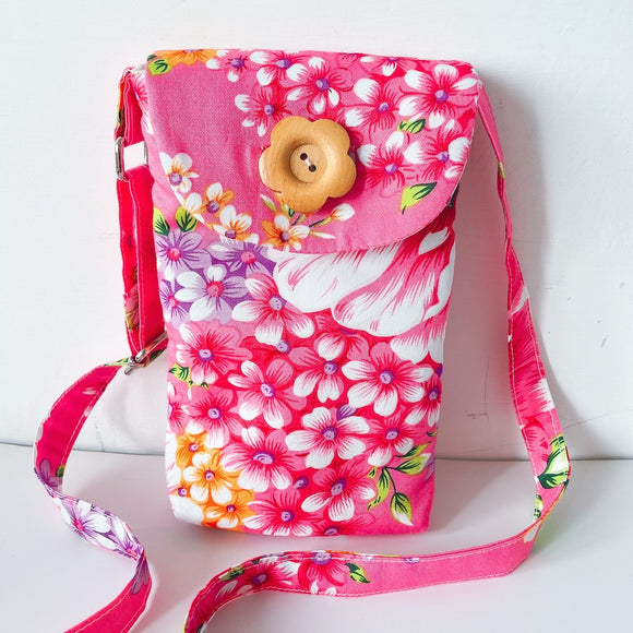 Hakka Rainy 客家花布 スマホショルダーバッグ（サコッシュ）｜手機肩背包｜台湾花布