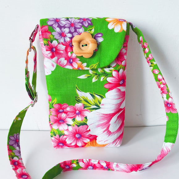 Hakka Rainy 客家花布 スマホショルダーバッグ（サコッシュ）｜手機肩背包｜台湾花布