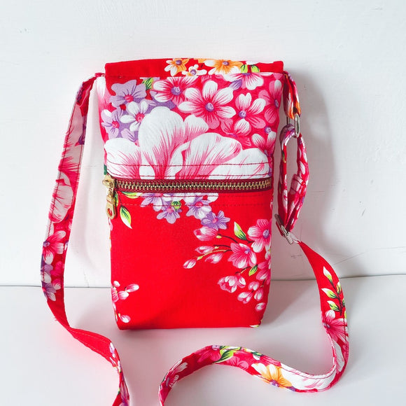 Hakka Rainy 客家花布 スマホショルダーバッグ（サコッシュ）｜手機肩背包｜台湾花布