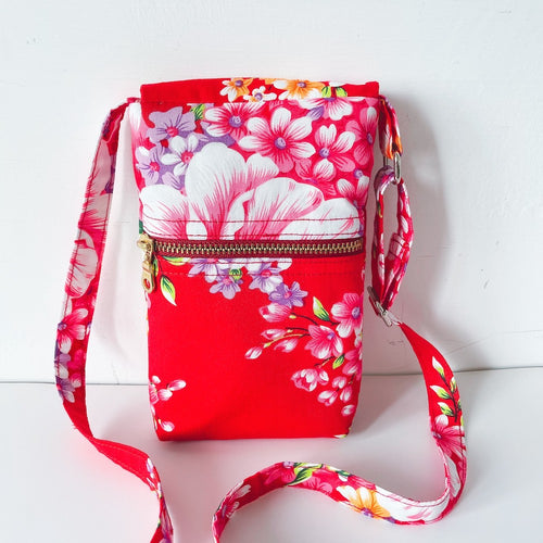 Hakka Rainy 客家花布 スマホショルダーバッグ（サコッシュ）｜手機肩背包｜台湾花布