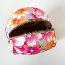 Hakka Rainy 客家花布 ラウンドポーチ（コインケース）｜圓形拉鍊零錢包｜台湾花布