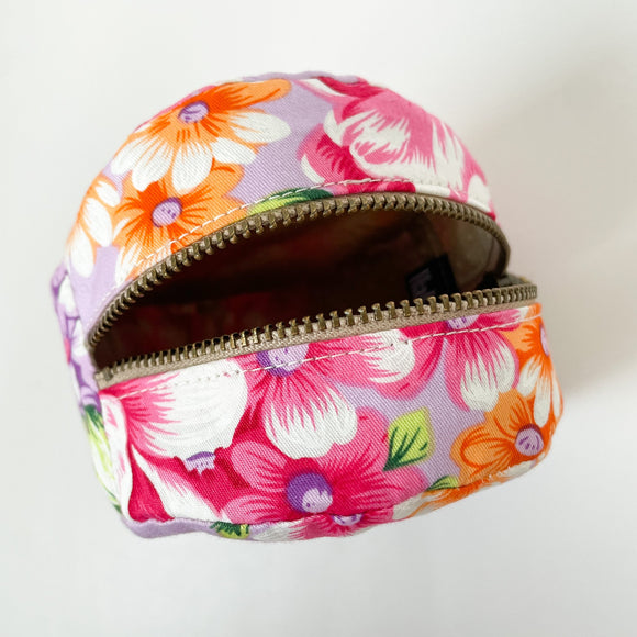 Hakka Rainy 客家花布 ラウンドポーチ（コインケース）｜圓形拉鍊零錢包｜台湾花布