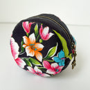 Hakka Rainy 客家花布 ラウンドポーチ（コインケース）｜圓形拉鍊零錢包｜台湾花布