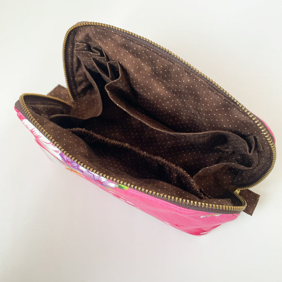 Hakka Rainy 客家花布 シェルポーチ｜貝殼化妝包｜台湾花布