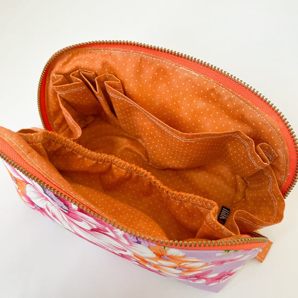 Hakka Rainy 客家花布 シェルポーチ｜貝殼化妝包｜台湾花布