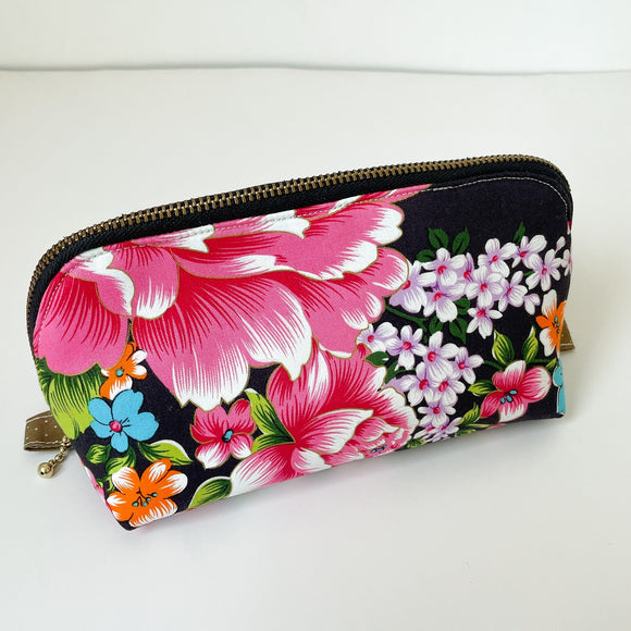 Hakka Rainy 客家花布 シェルポーチ｜貝殼化妝包｜台湾花布