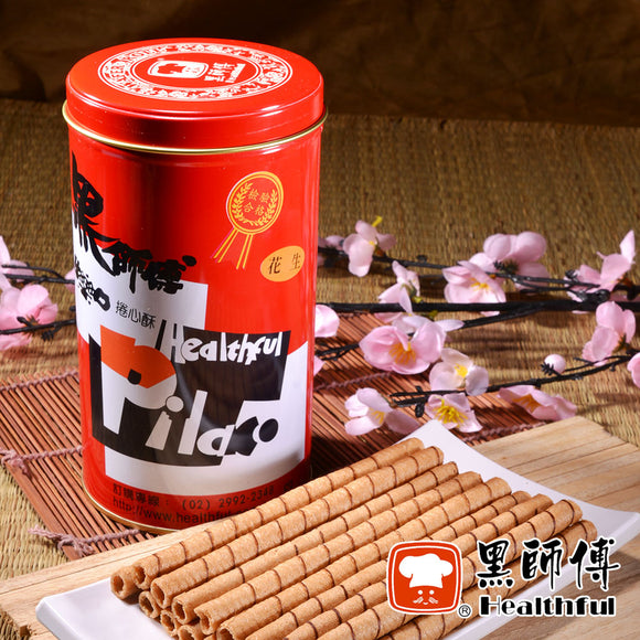 黒師傅 ウエハースロール ピーナッツ味｜黑師傅捲心酥 花生 400g（大容量・缶入り）