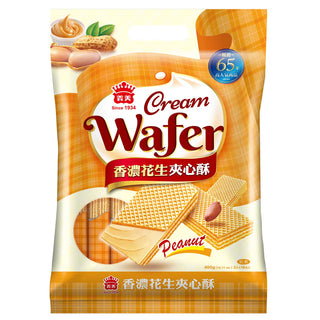 義美ウエハース ピーナッツ味｜義美夾心酥 落花生 400g｜16枚入（個包装）