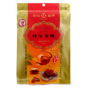 天仁茗茶 緑茶茶梅｜綠茶蜜梅 130g（個包装）