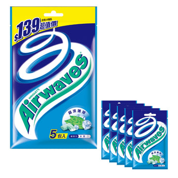 台湾 Airwaves スーパークールミントガム 台湾ガム チューイングガム 140g｜28gx5パック