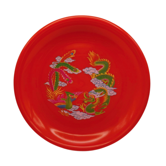 台湾レトロ お参り用竜鳳プレート 花柄｜台灣 拜拜用 龍鳳盤