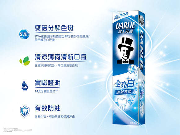 〈2本セット〉黒人（好来）ハミガキ（歯磨き粉） ミント｜黑人（好來）全亮白牙膏 清新薄荷 140gx2