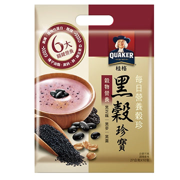 台湾QUAKER クエーカー 穀物ドリンク 黒胡麻・ライ麦・黒なつめ｜桂格每日營養穀珍 黑穀珍寶 250g（25gx10パック）