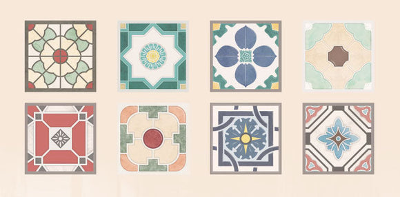 台湾マジョリカタイル柄 キーホルダー型 台湾交通系ICカード｜台灣花磚造型悠遊卡