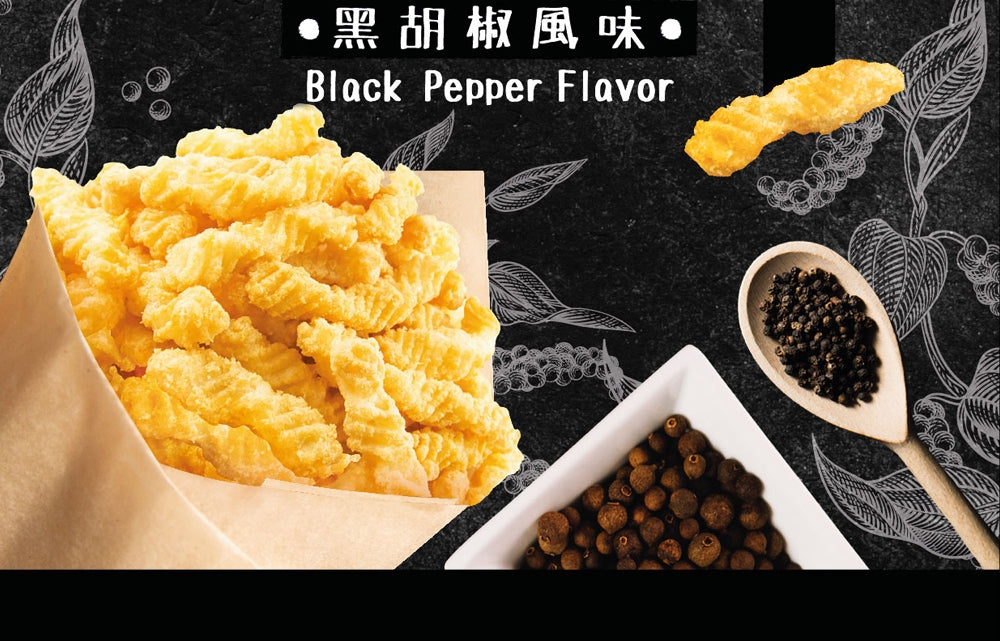 卡滋 Pop-Smile 台湾伝統スナック カリカリ ブラックペッパー味｜卡滋 古早味 卡哩卡哩 黑胡椒風味 95g