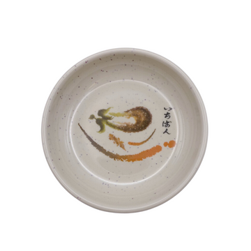 台湾レトロ メラミン製 豆皿（醤油皿）いちばん文字・なす柄｜台灣路邊攤用 美耐皿醬油碟 一番平假名・茄子