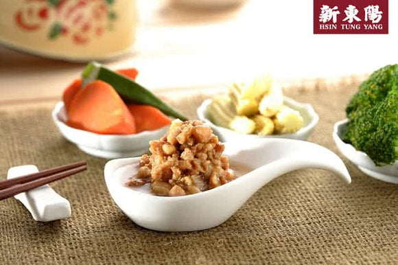 〈3缶セット〉新東陽 豚肉そぼろ フライエシャロット入り（ルーロー飯・魯肉飯の具）缶詰め｜新東陽 滷肉燥 110gx3