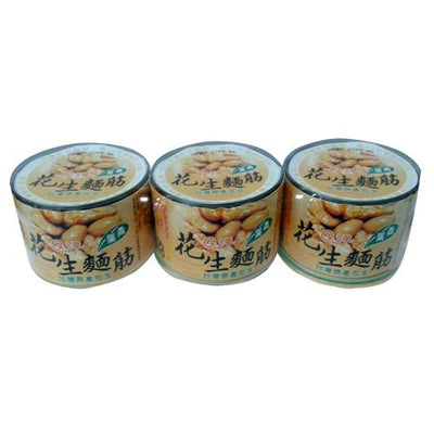 〈3缶セット〉青葉もちもち食感 湯葉の甘煮 落花生入り｜青葉Q彈花生麵筋｜170g x3