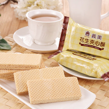 義美ウエハース ピーナッツ味｜義美夾心酥 落花生 400g｜16枚入（個包装）